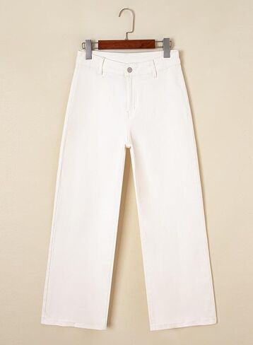 Astylish Womens High Waisted Jeans Stretchy Wide Leg Straight Trendy 2025 Summer Ankle Denim Pants No Front Pockets in Saudi Arabia