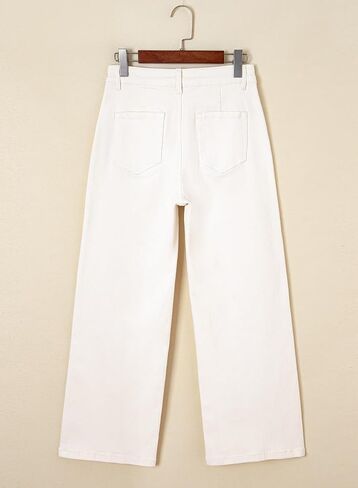 Astylish Womens High Waisted Jeans Stretchy Wide Leg Straight Trendy 2025 Summer Ankle Denim Pants No Front Pockets in Saudi Arabia