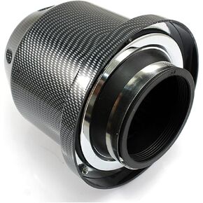 Vechkom 3 Inch/ 76 MM Cold Air Intake Filter Breather Filter Cars Air Intake Kit Automotive Replacement Filter High Power Sports Mesh Cone for Car Black Carbon Pattern