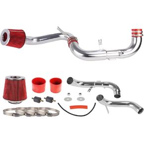 PHILTOP Cold Air Intake Kit Compatible with 2006-2011 Civic with 1.8L (DX/DX-G/LX/EX), Filters System Kits Aluminum Red Aluminum 3 inch High Flow