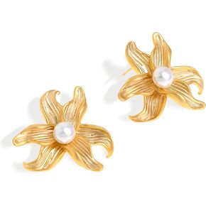 Sonateomber Flower Stud Earrings for Women, Cute Floral Rhinestone Enamel Earing Prom Hypoallergenic Fashion Jewelry Gift
