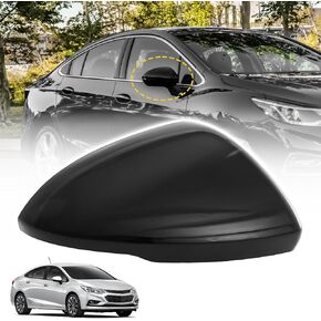Door Side Rearview Mirror Covers Caps,Exterior Mirror Covers,Side Mirror Caps compatible with for Chevrolet Cruze 2017-2019,Glossy Black,2PCS