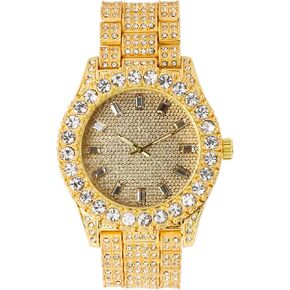 Techno Pave Womens 44mm Iced Solitaire Bezel Watch