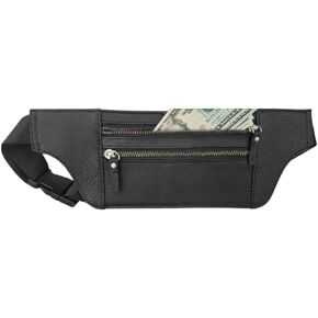Skyway Leather Travel Money Belt Hidden Travel Fanny Pack Slim Waist Bag