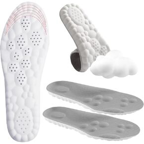 Cloud Sole Men Women Ultra-Comfortable Soft with Arch Support to Relieve Foot Pain and Fatigue, Memory Foam Insole (Black, Men: US 7-11)