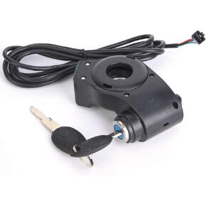 Electric Battery Display Thumb Throttle, Digital Battery Voltage Display Switch Power with Key Lock Electric Scooter Key Ignition