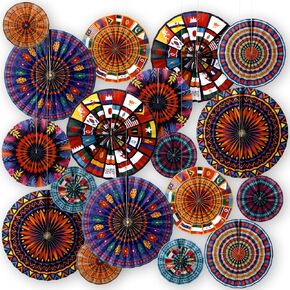 Epakh 18 Pcs Native American Heritage Month Day Hanging Paper Fans Decor Round Pattern Wall Fans Round Paper Bulletin Board Classroom Decorations for Garland Ceilings Party Supplies Classroom Decor