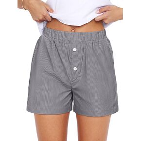 NIMIN WOMENS Summer Boxer Shorts High CHERTEN COTTON BLEND PAJAMA LOONGE Y2K BEATH BEATH مع جيوب