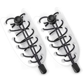Quacc 1 Pair No Tie Elastic Shoelaces Tieless Shoe Laces with Strong Lock for Sneaker and Casual Shoes - One Size Fits All