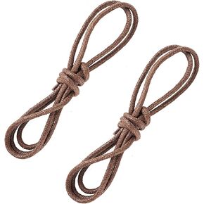 2 Pairs Round Waxed Dress Oxford Shoe Laces 0.07" Thin Cotton Durable Business Shoelaces for Men Adult Dress Oxford Shoes Leather Boots Formal Business Replacement Shoe Strings