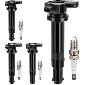 UF499 Ignition Coil & 7090 Double Iridium Spark Plug For 2006-2011 Hyundai Accent/Kia Rio Rio5 L4 1.6L Replaces# 2730126640 5C1586 GN10330 C1543