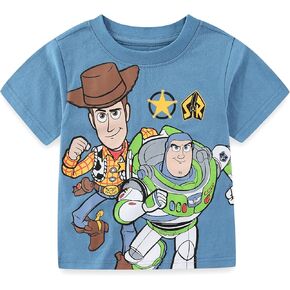 Disney Toy Story Woody and Buzz Lightyear Boys Short Sleeve T-Shirt for Toddler and Big Kids