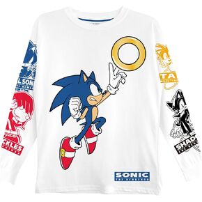 Boys Sonic The Hedgehog Graphic Long Sleeve T-Shirt- Little and Big Boys Sizes 4-20