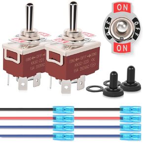 Nilight 4pin reversive polarity تبديل التبديل 2pcs 12 فولت مفاتيح موسيقى الروك 30a على Off on dpdt 3 position cap boot cap cap captic control w/14 gauge wires in Kuwait