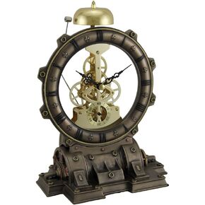 Veronese Design Time's Gate Metallized Steampunk Generator Desktop Striking Clock