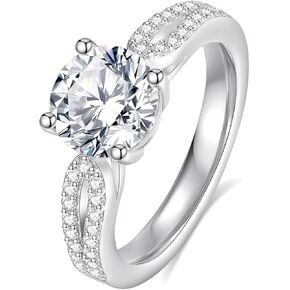 2ct moissanite خاتم الخطوبة للنساء d color vvs1 الخلود Red Moissanite Round Cut S925 Sterling Silver Placed 18K الذهب الأبيض الذهب in Kuwait