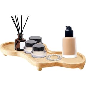 Perfume Tray Pine Decorative Tray Bathroom Wood Tray Clouds Wavy Trays Multifunctional Home Trays Perfect for Vanity Bathroom Dining Table Living Room Counter Decorations