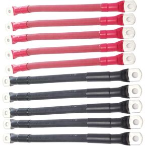 AC/DC WIRE AND SUPPLY 4/0 Solar Battery Cables 5 RED/5 Black 4/0 10" EA Sealed Wind,RV, Inverter USA