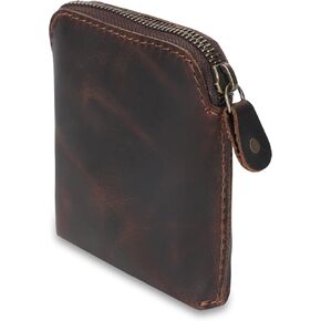 Premium Full-Grain Leather Playing Card Case - Durable Zippered Holder for Poker & Bridge, Stylish Travel Accessory, Secure Multi-Purpose Wallet, Brown