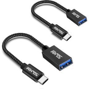 SOLMIMI USB OTG Adapter 1FT(20cm), USB Female to USB C Adapter 5 GBPS Transmission, OTG Cable USB C to USB Adapter Compatible with MacBook Pro, Air, Galaxy S21 S22+, Dell XPS, Huawei, Google Pixels