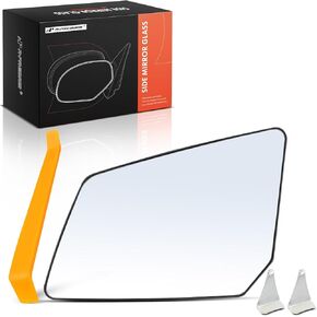 A-Premium Left Driver Side Heated Mirror Glass Compatible with Chevrolet Traverse & GMC Acadia & Saturn Outlook, 2007-2015 - Exterior Side View Flat Mirror, Replace # 15951926, 25990002