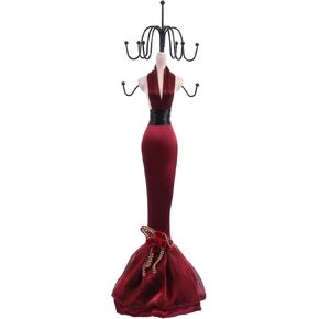 LIFKOME Doll Necklace Stand Dress Up Doll Necklace Display Mini Jewelry Holder Rotatable Jewelry Display Rack Earring Mannequin Stand Countertop Jewelry Organizer Shelf
