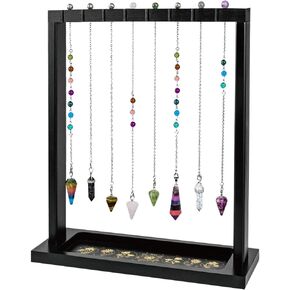 Wooden Pendulum Crystal Display Holder Wooden Crystal Display Shelf Moon Phase Witch Supplies Organiser for Incense Necklace Witch Rock Stone Jewelry Display