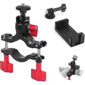 Heavy Duty Aluminum Handlebar Mount for Action Cameras - Bike & Motorcycle Clamp Bracket for GoPro, Insta360 X4/X3, DJI Osmo Action - Stable Off-Road Filming