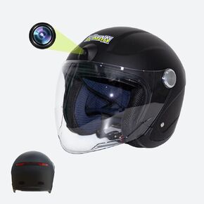 خوذة Bluetooth Smart مع مسجل فيديو HD Front Cameras لركوب الدراجات النارية Ebike Electric Scooter ، خوذة دراجة نارية مع خلفي LED Smart Turn ، DOT المعتمد الصلبة (23.2-23.6in)