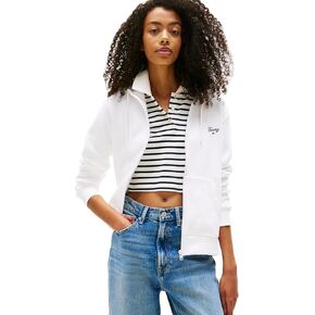 Tommy Jeans Women's Medium Weight Zip Up Hoodie with Script Logo and Drawstring