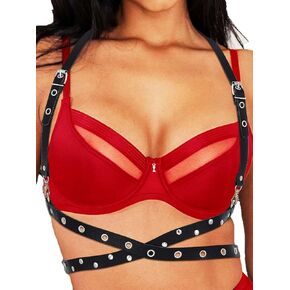 Leather Body Harness Belt Black Fashion Rave Waist Chains for Women