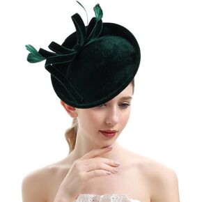 Bubbmi Women Velvet Fascinator Hat