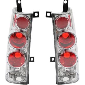 HECASA Tail Lights Assembly Pair Compatible with 1996-2002 GMC Savana Chevy Express 1500/2500/3500 Van Replacement Black Housing Clear Lens