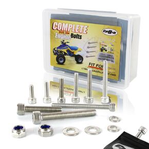 SUS304 ATV Sock Head Engine Bolt Set Fit for LT500R QUADZILLA 1987-1990 Clutch Sprocket Alternator Cover Cylinder Head Screw Bolt Washer Locknut Kits (84 PCS)