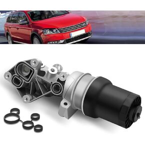 Upgraded aluminum Oil Filter Base Housing Assembly Compatible with 2005-2014 Volkswagen Beetle Golf Jetta Rabbit Passat Audi TTRS 2.5L Replace # 07K115397B 07K115397A 07K115397D