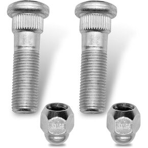 2 PCS M12 x 1.25 Wheel Bolt Stud Nut Set, Steel Wheel Bolt Set, Nut OEM#28171AJ000 Bolt OEM#28365-FE001, Compatible with 2002-2022 Subaru Forester, Outback, Rio Grande, Chiron Models (Silver)