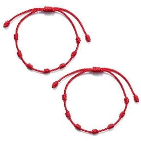 6pcs/set Handmade 7 Knots Red String Bracelet for Lover Protection Lucky Amulet and Friendship Braid Rope Wristband Jewelry Gift Nice and clever
