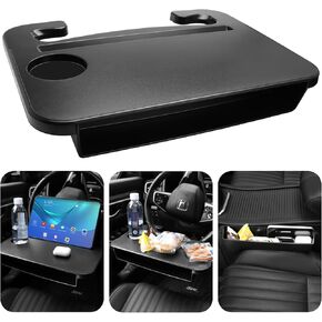 3 in 1 Car Steering Wheel Tray | Steering Wheel Desk with Car Seat Gap Filler Organizer, Car Food Tray Table for Eating Driver, Car Desk for Laptop Mount, Driving Companion for Productivity