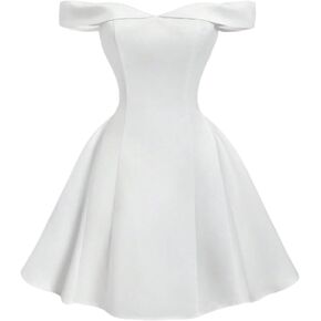 SHENHE Girl's Satin Off The Shoulder A Line Flowy Fit and Flare Holiday Party Dress
