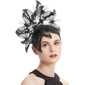 Coucoland Butterfly Fascinator Hat Derby Fascinators Boho Style Headband Butterfly Headpiece