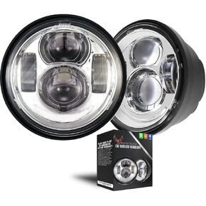Eagle Lights 8900B-2SB Dual LED Headlight Kit for 2008-2017 Harley Davidson Fat Bob Motorcycles - Black