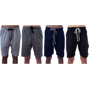 GivePro 4 Saver Pack - Premium 100 ٪ Cotton Jersey Button Button Fly Pajama Sleep Shorts