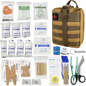 Survival First Aid Kit, MOLLE Medical Pouch Tactical First Aid Kit for Home, Car, Hiking, Travel, Camping, Black
