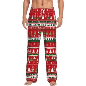 Men's Pajama Pants Fashion Pajama Pants Men Christmas Trees Pajama Bottoms with Pockets Drawstring