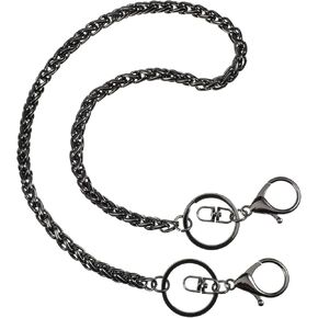 Pocket Pants Chain for Men Women, Heavy Duty Metal Wallet Keychain Punk Gothic Jean Trouser Hip Chain Belts for Women Men Keychain Wallet Pants Boots, Black