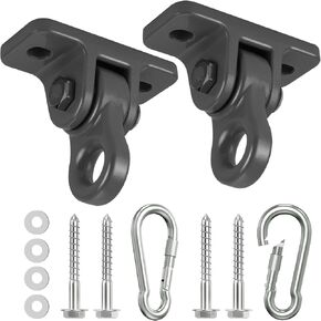 3500lb Heavy Duty Porch Swing Hangers Kit Swing Set Accessories for Wooden Sets Playground Porch Patio Indoor Outdoor & Hanging Snap Hooks (2 Pack Silver)