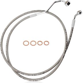Upper Front Brake Line Kit for Harley 2014-later Touring with ABS Brake Road King/Road Glide/Street Glide/Electra Glide/Ultra Classic Models, Stainless Steel Braided, Silver