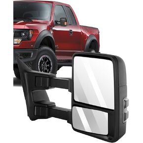 ECCPP Towing Mirror Right Passenger Side Mirror with Manual Operation Turn Signal Convex Glass Manual Folding Telescoping for Ford for F-250 for F-350 for F-450 for F-550 Super Duty 2008-2016