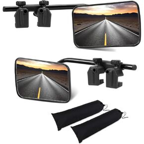 Clip on Towing Mirror Extensions, Side Mirror Extenders for Towing, 360° Rotation Adjustable Tow Trailer Mirrors Truck Mirror Extensions for Towing with Clamp for Cars Vehicle SUV RV, 2PCS