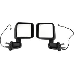 Motoforti زوج سائق ومرآة جانبية للركاب ، Power Inted View View Mirrors Black Left Liture Litual Fold for Jeep Wrangler 2015 2017 2017